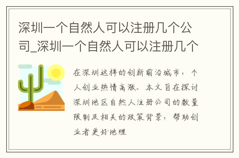 深圳一个自然人可以注册几个公司_深圳一个自然人可以注册几个公司吗