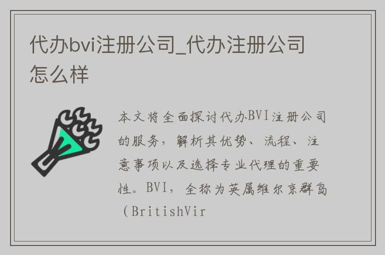 代办bvi注册公司_代办注册公司怎么样