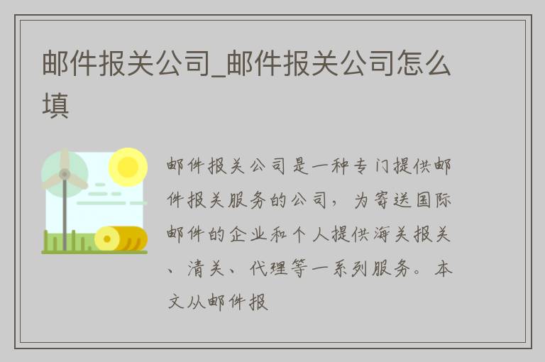 邮件报关公司_邮件报关公司怎么填