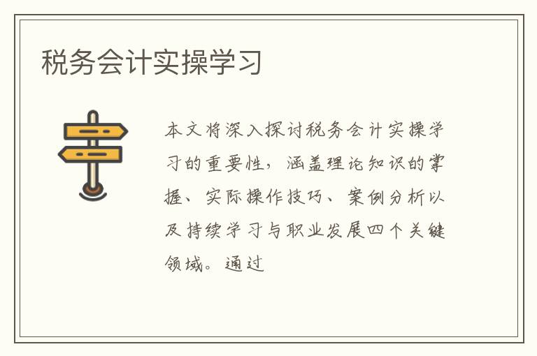 税务会计实操学习