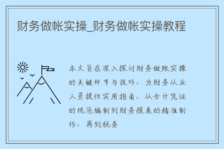 财务做帐实操_财务做帐实操教程