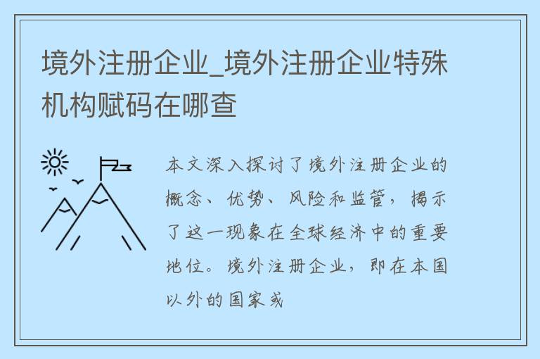 境外注册企业_境外注册企业特殊机构赋码在哪查