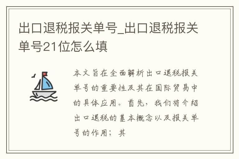 出口退税报关单号_出口退税报关单号21位怎么填