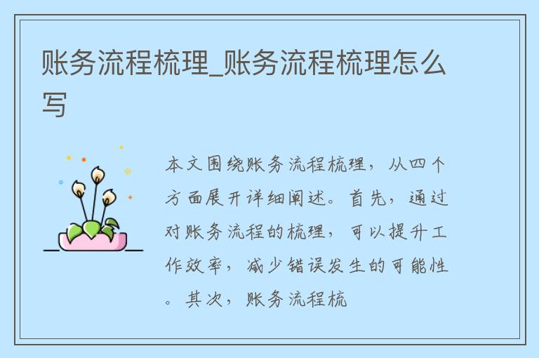 账务流程梳理_账务流程梳理怎么写