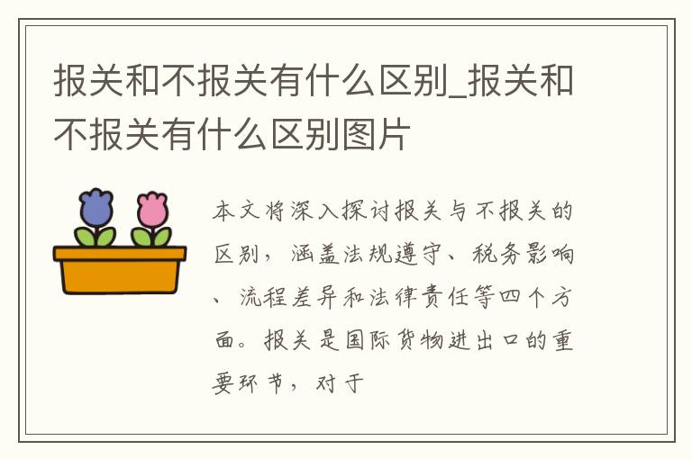 报关和不报关有什么区别_报关和不报关有什么区别图片